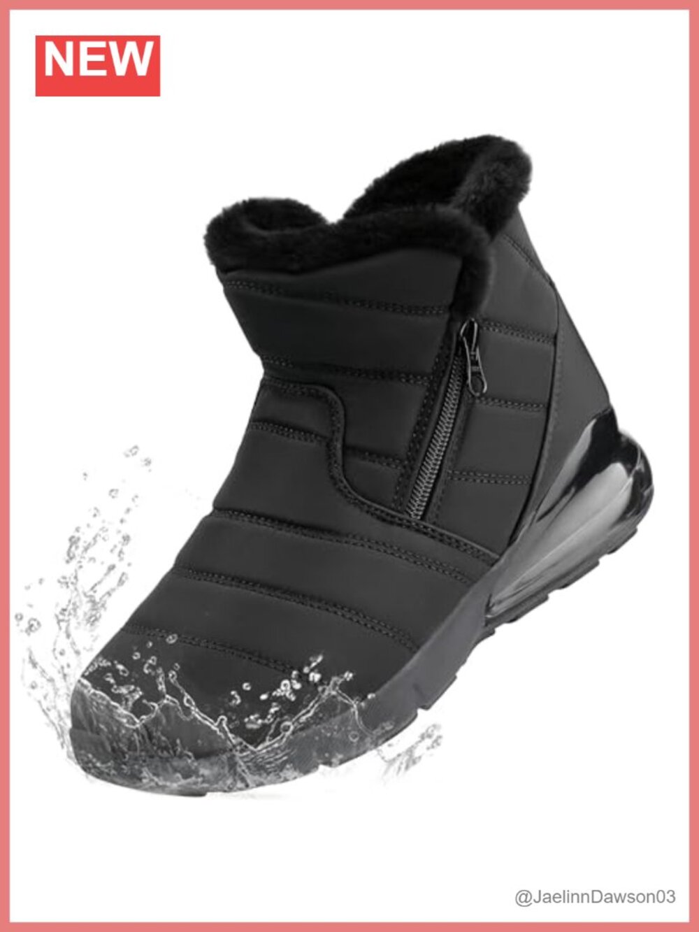 Women's Waterproof Warm Fur Lined Snow Boots Ankle Booties Zip